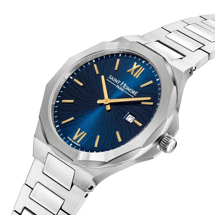 Watches Saint Honore Saint Honore Matignon Gents Blue Dial Stainless Steel Watch Watches Saint Honore Saint Honore Matignon Gents Blue Dial Stainless Steel Watch
