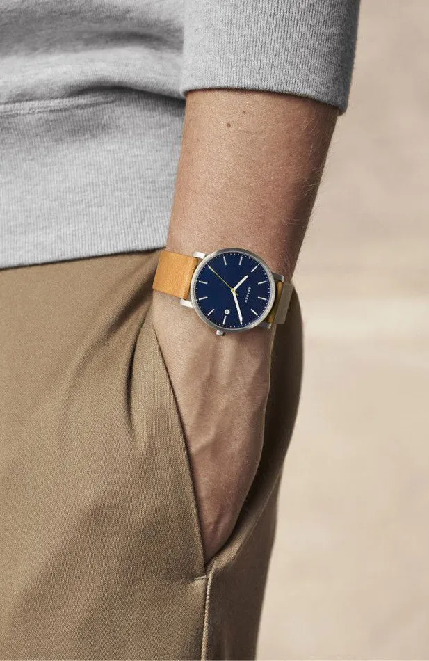Watches Skagen Hagen Gents Blue Dial Light Brown Leather Watch Skagen Watches Skagen Hagen Gents Blue Dial Light Brown Leather Watch Skagen