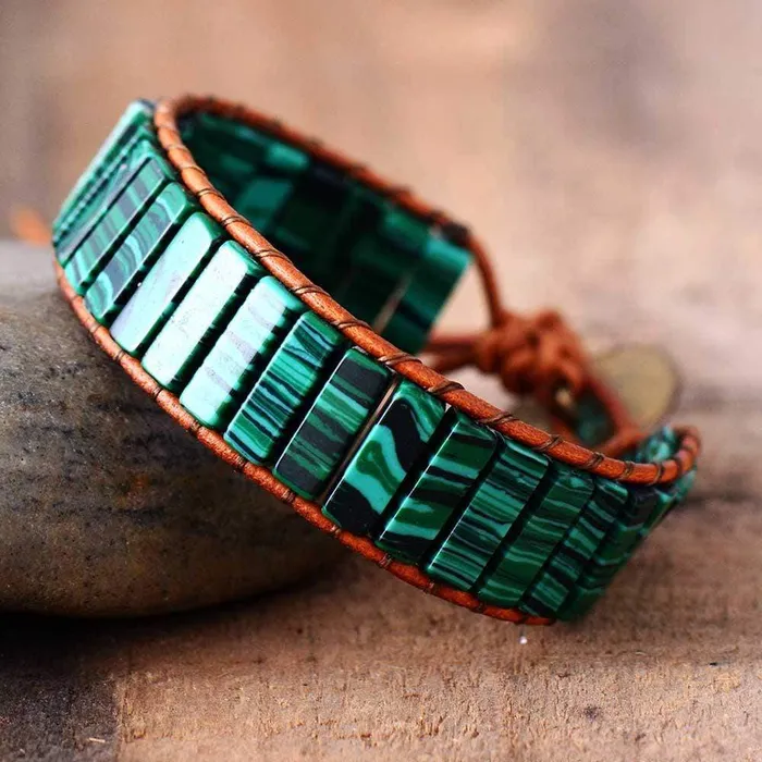 WickedAF Bracelets Malachite Natural Stone Wrap Bracelet