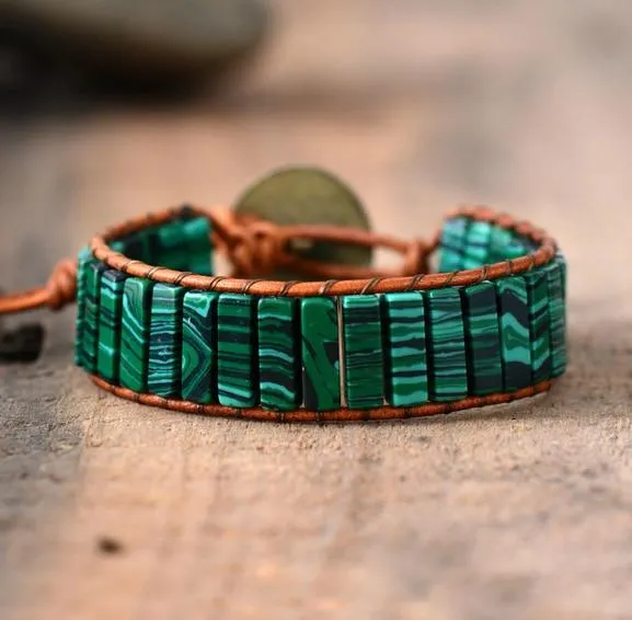 WickedAF Bracelets Malachite Natural Stone Wrap Bracelet